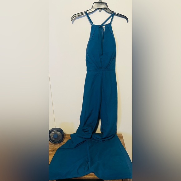 Chic Blue Halter Jumpsuit - Picture 1 of 9